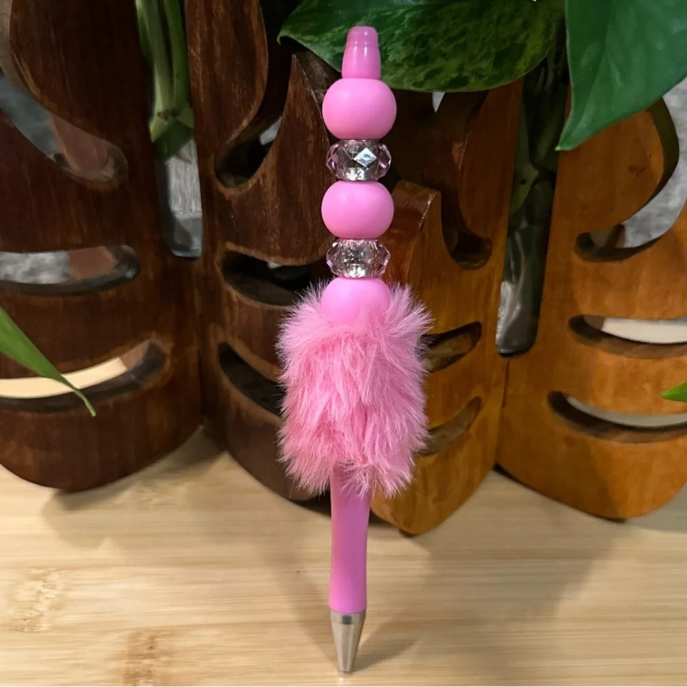 Handmade Silicone‎ Beaded Pen 🎀 Breast Cancer Awareness + Refill